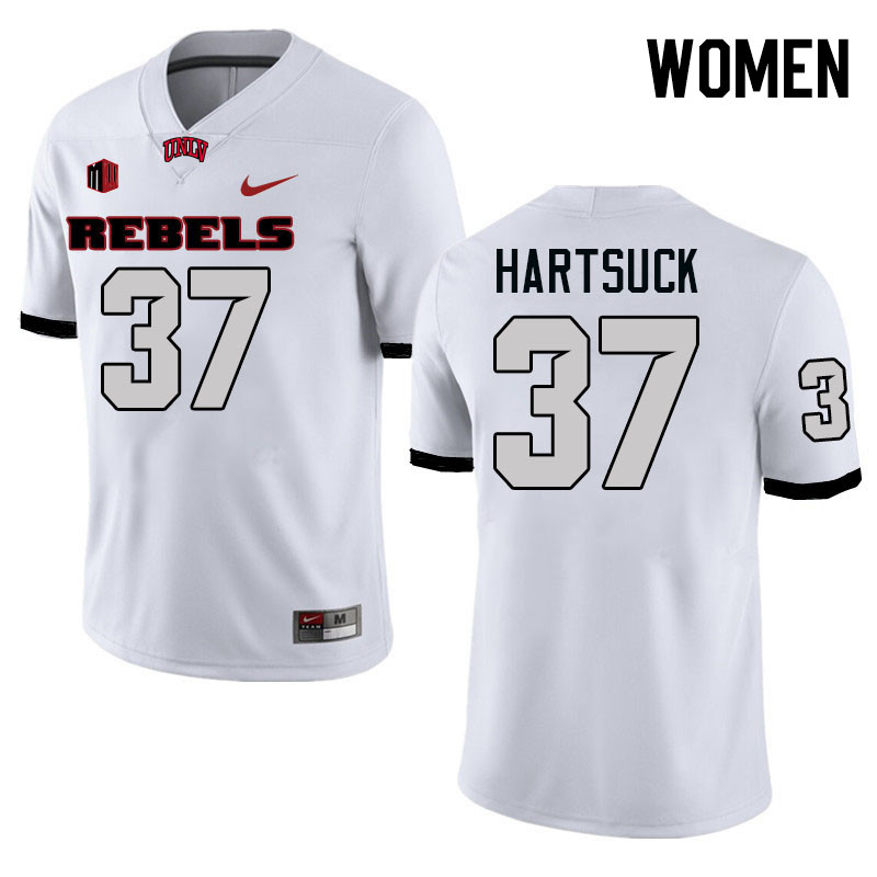 Women #37 Devin Hartsuck UNLV Rebels College Football Jerseys Stitched-White